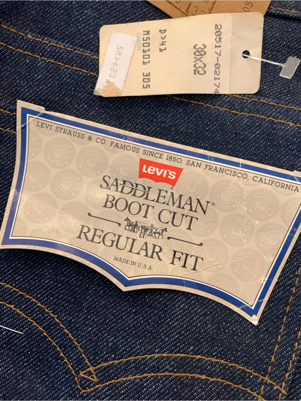 Vintage 1983 Levi's Jeans 517 Saddleman Boot Cut Men’s Size 30x32 NEW (Rare) - Picture 5 of 11